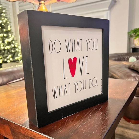 Rae Dunn Wood Sign DO WHAT YOU L♥️VE WHAT YOU DO - Picture 7 of 12